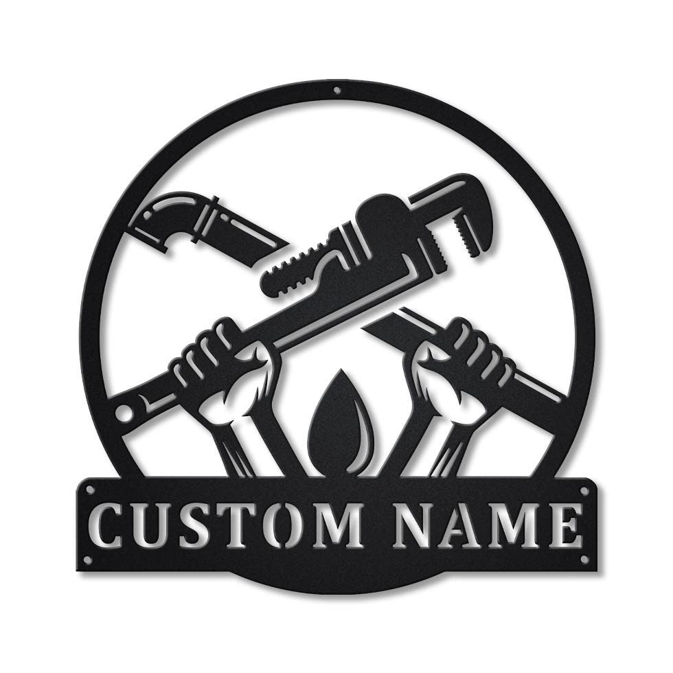Personalized Plumbing Metal Sign Art, Custom Plumber Monogram Metal Sign, Plumber Gifts, Job Gift, Plumber Gift