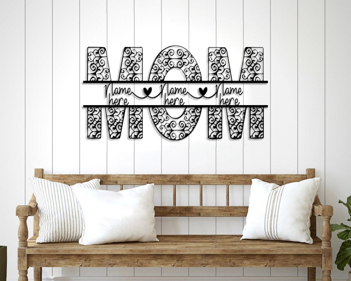 Personalized Mom Metal Wall Art, Sign For Home, Kids Name Signs, Metal Sign For Mom, Housewarming Gift, House Decor, Best Family Gift Ever