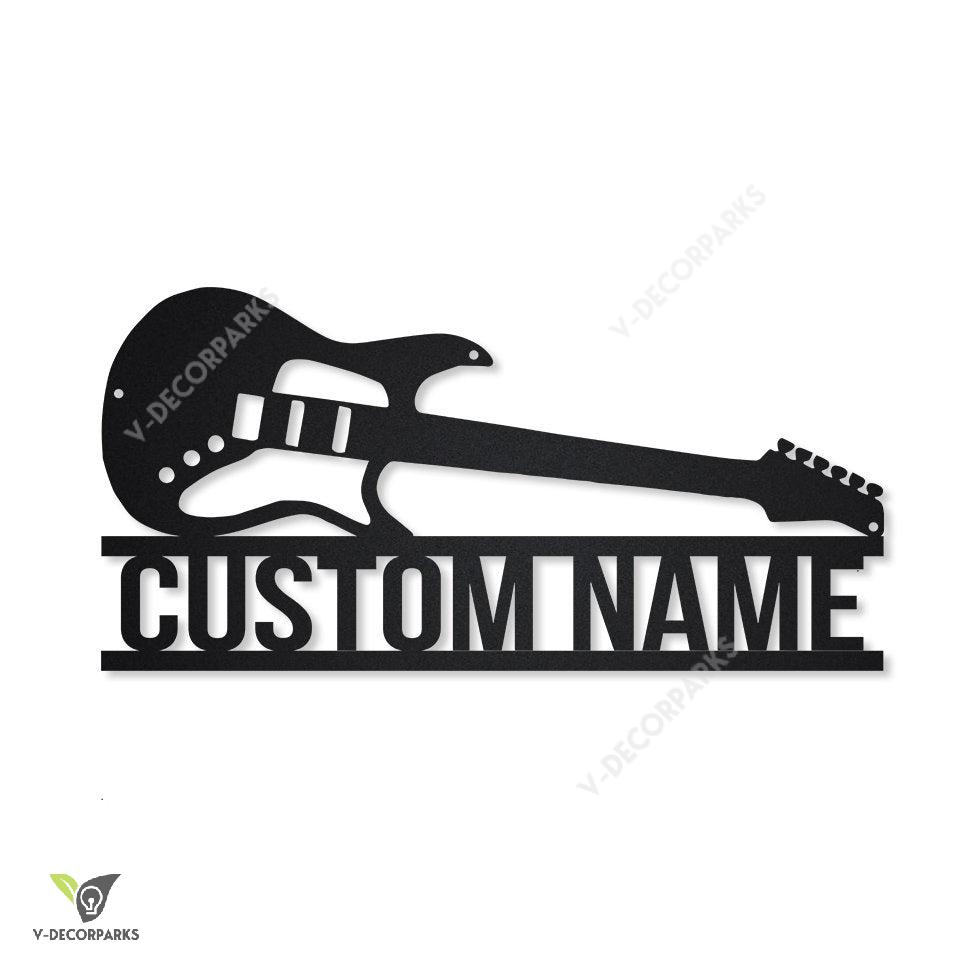 Personalized Guitar Bass Metal Sign Art, Custom Guitar Bass Metal Wall Art, Bedroom Decor, Custom Guitar Decoration