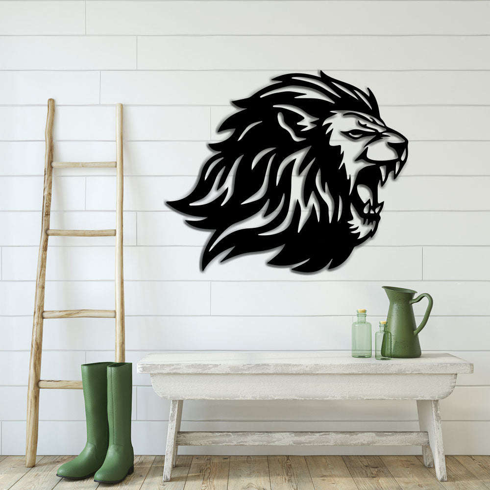 Metal Wall Decor, Metal Lion Head, Interior Decoration, Lion Head Sign