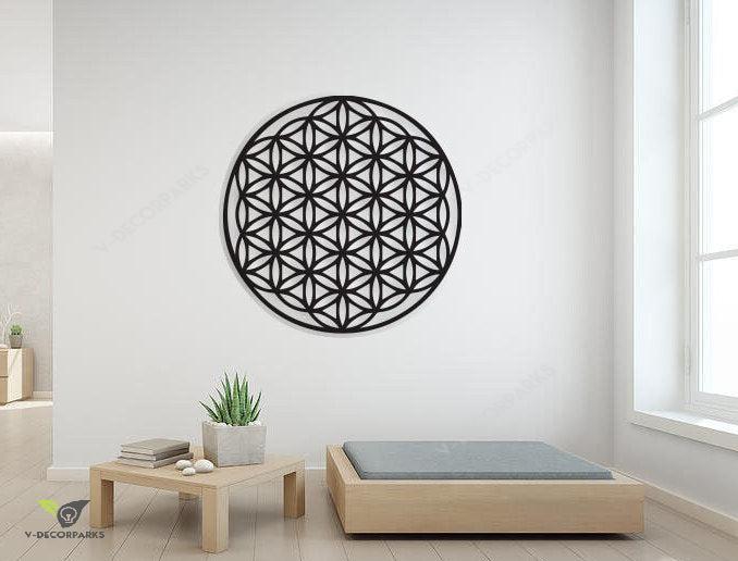 Flower Of Life Metal Sign - Metal Wall Art - Geometric Flower Sign - Wall Hangings - Personalized Metal Wall Art - Indoor Sign - Gift Ideas