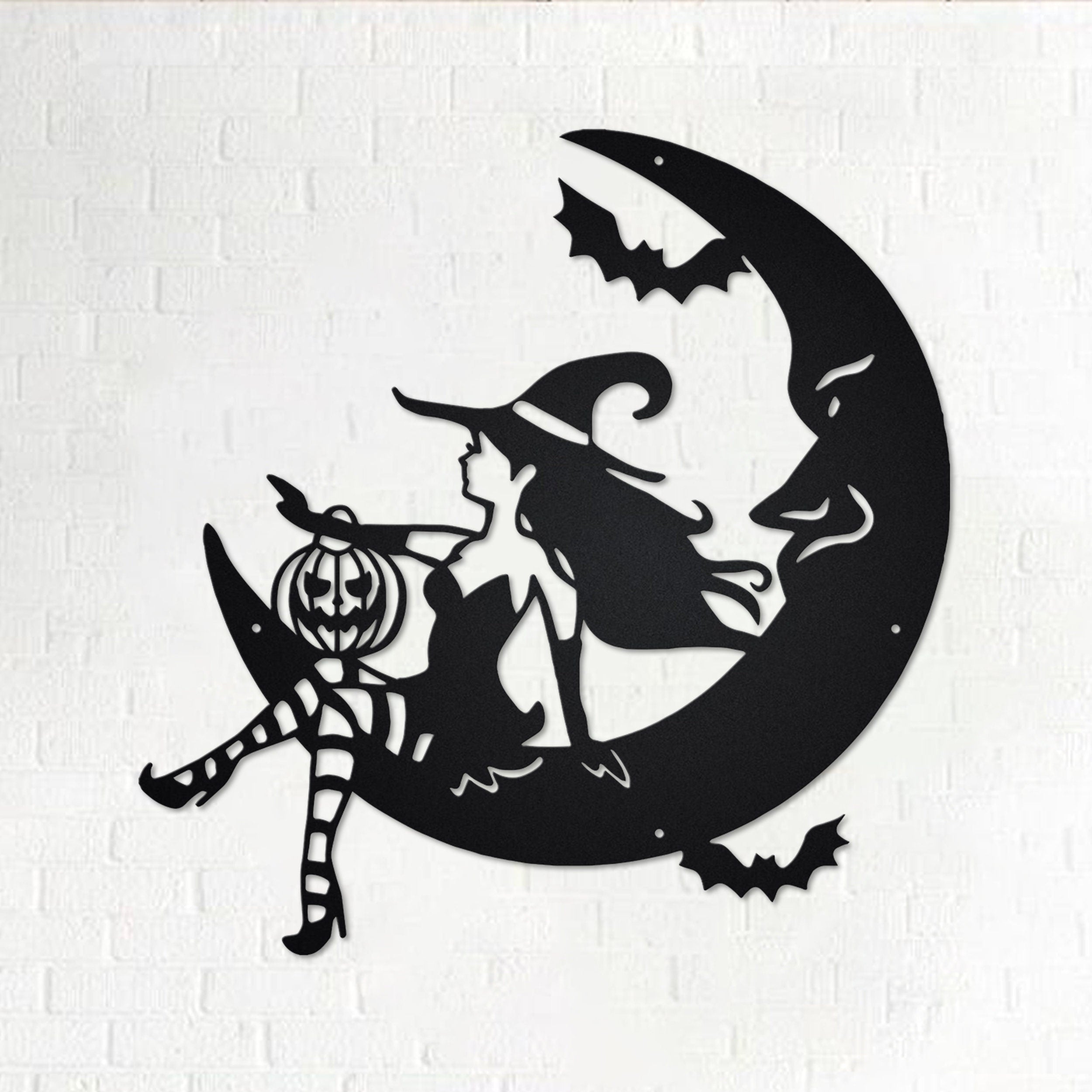 Halloween Witch Moon Metal Sign, Witch Moon Metal Wall Art, Witch Moon Tree Metal Wall Decor, Halloween Metal Decor, Halloween Decor