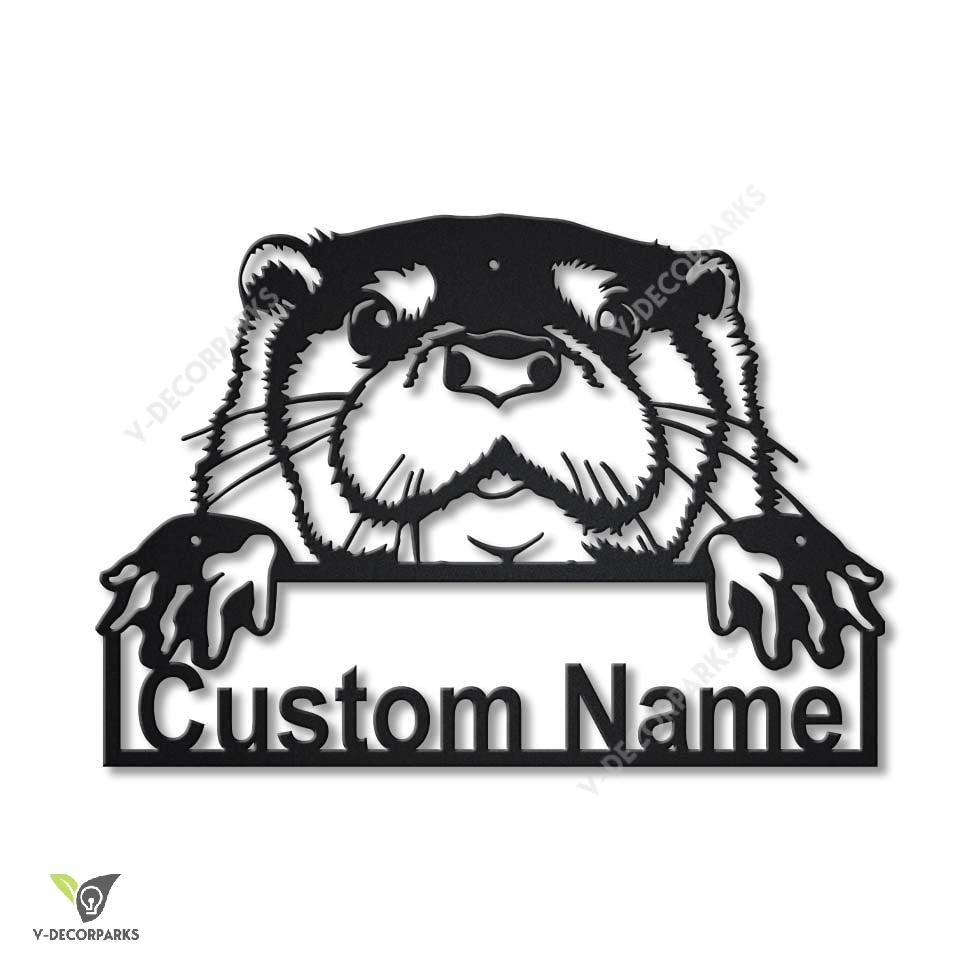 Personalized Otter Animal Metal Sign Art, Custom Otter Animal Metal Sign, Animal Funny, Pets Gift, Birthday Gift