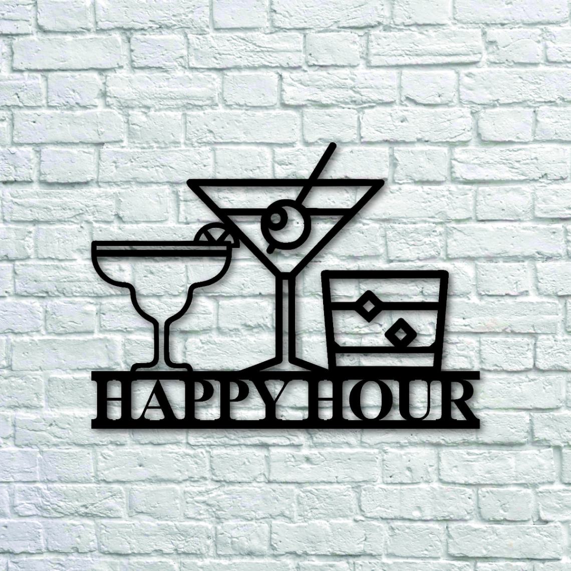 Personalized Bar Theme Sign, Custom Happy Hour Sign, Whiskey Sign, Metal Family Name Sign With Margarita, Margarita Lover Gift