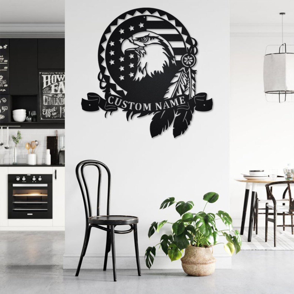 Custom Bald Eagle Metal Wall Art, Personalized Bald Eagle Name Sign