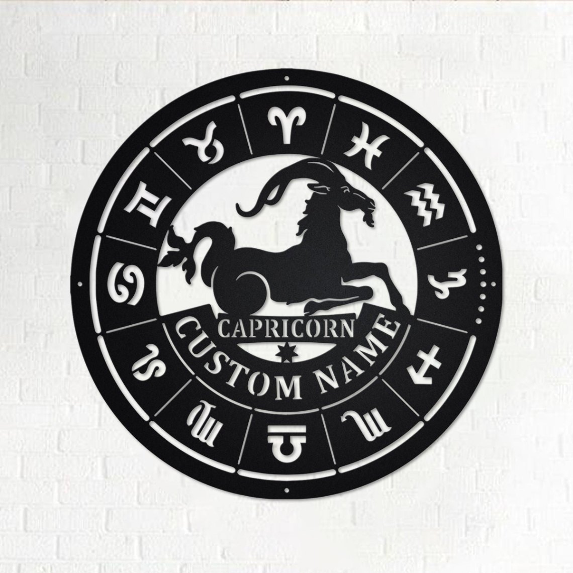 Custom Capricorn Zodiac Metal Wall Art, Personalized Capricorn Name Sign Decoration For Room, Horoscope Home Decor, Custom Capricorn Zodiac