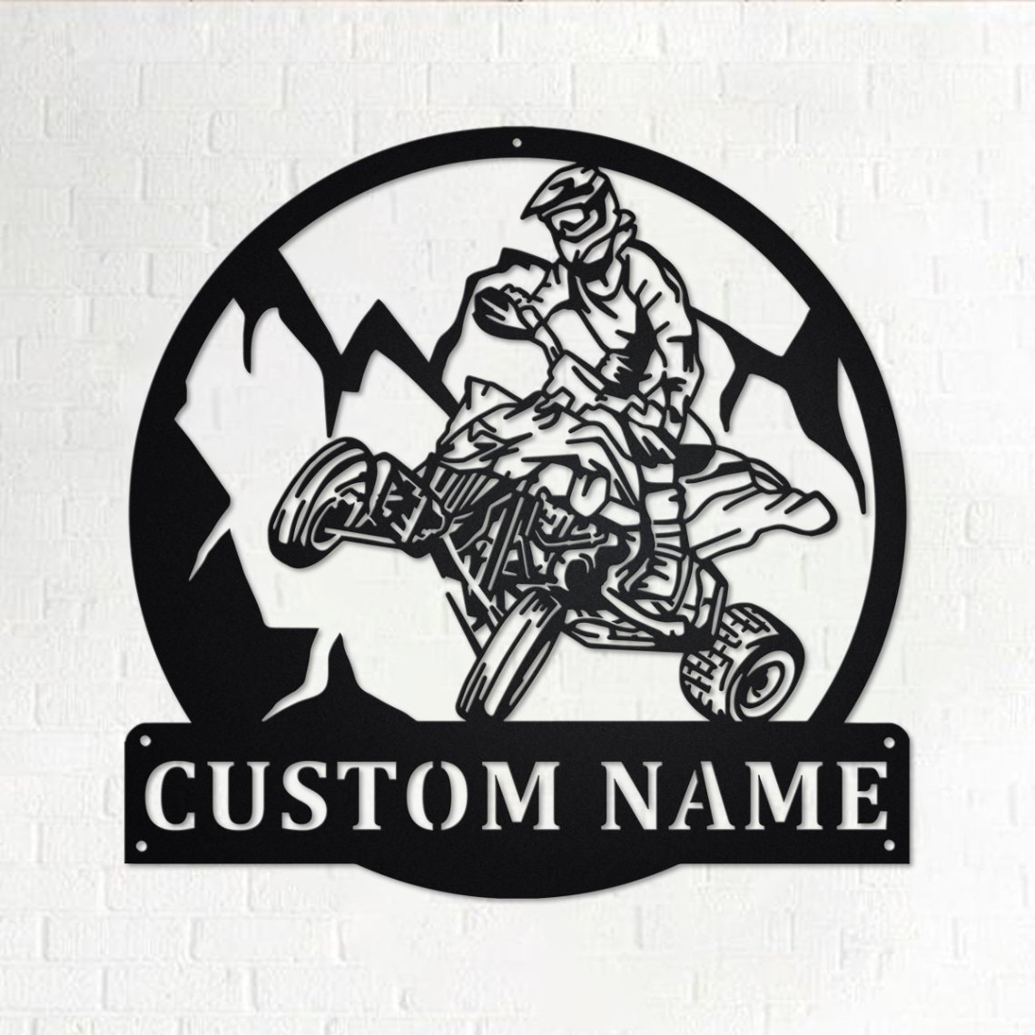 Custom Quad Biker Atv Metal Wall Art, Personalized Quad Biker Name Sign Decoration For Room, Quad Biker Metal Home Decor, Custom Quad Biker