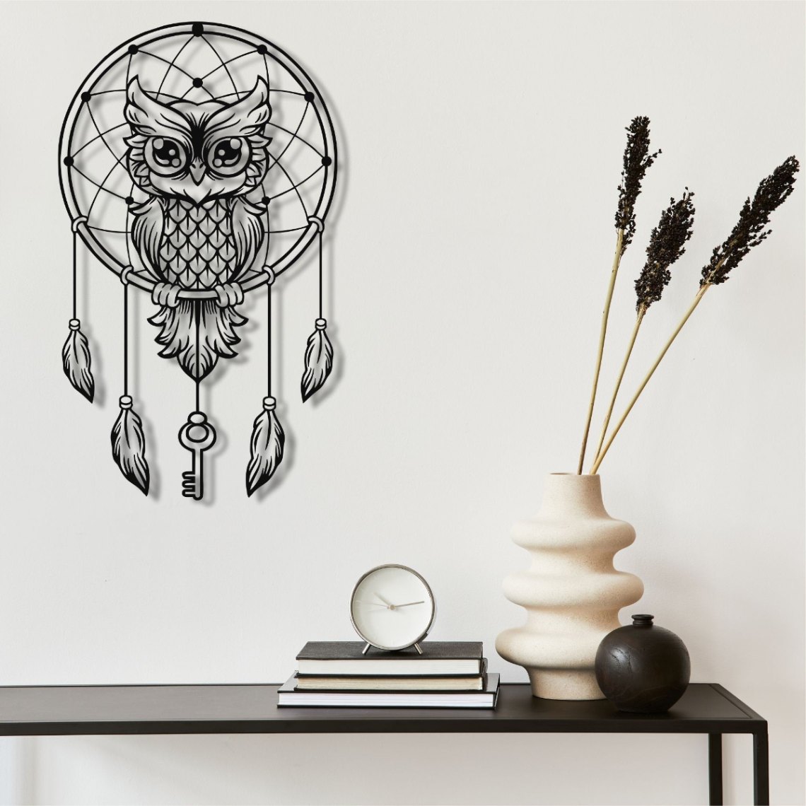 Metal Owl Art, Dream Catcher , Metal Wall Art, Owl Sign, Metal Wall