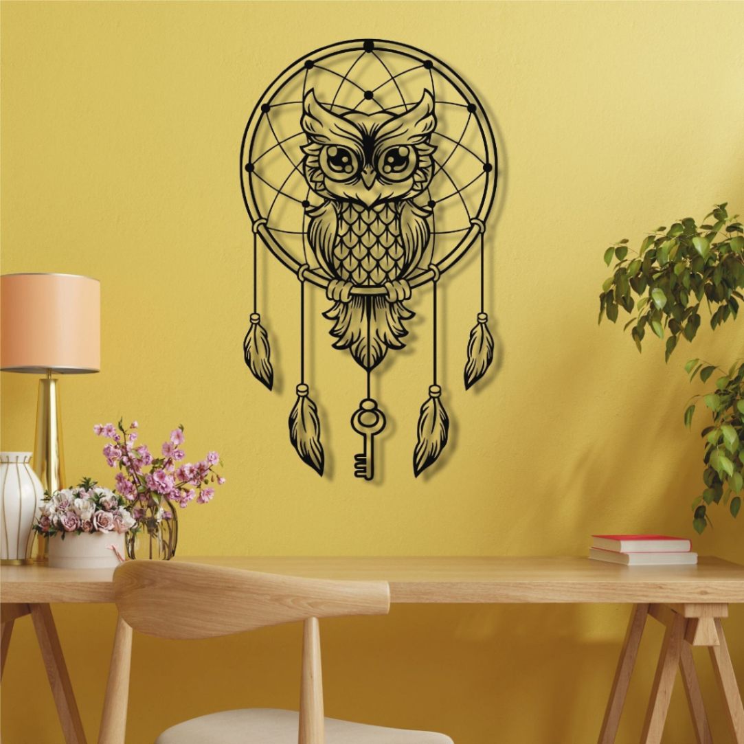 Metal Owl Art, Dream Catcher , Metal Wall Art, Owl Sign, Metal Wall ...