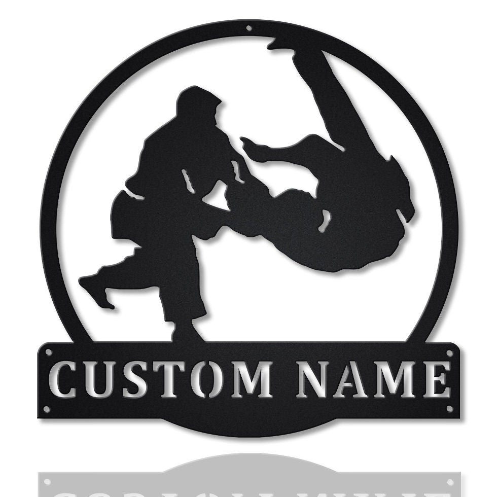 Personalized Brazilian Jiu Jitsu Monogram Metal Sign Art V2, Custom Jiu Jitsu Metal Sign, Hobbie Gifts, Sport Gift, Birthday Gift