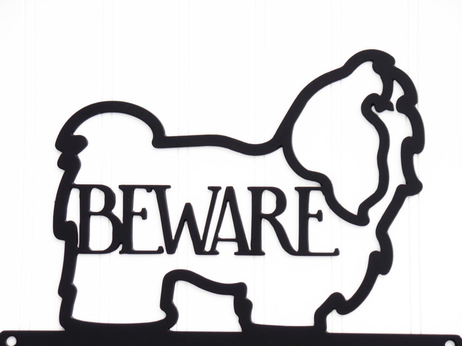 Shih Tzus Live Here Metal Sign Black, Outdoor Wall Art, Dog