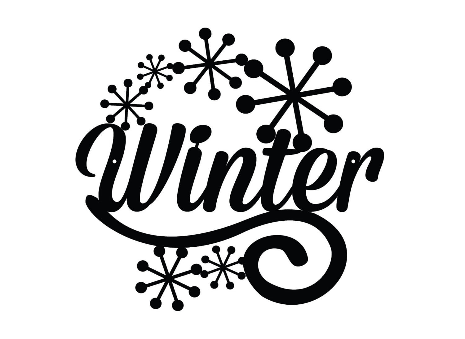 Winter Metal Sign Black, Seasonal Decor, Outdoor Sign, Door Sign