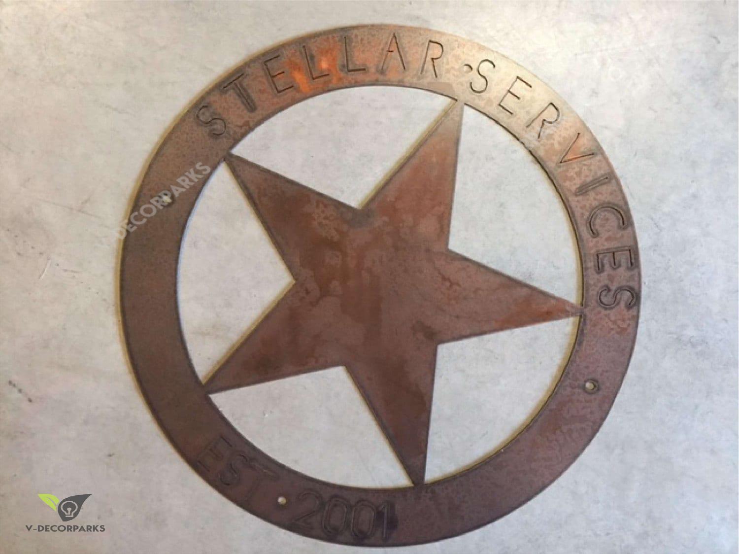 Metal Texas Star Sign With Custom Name, Metal Wall Art, Metal House Sign