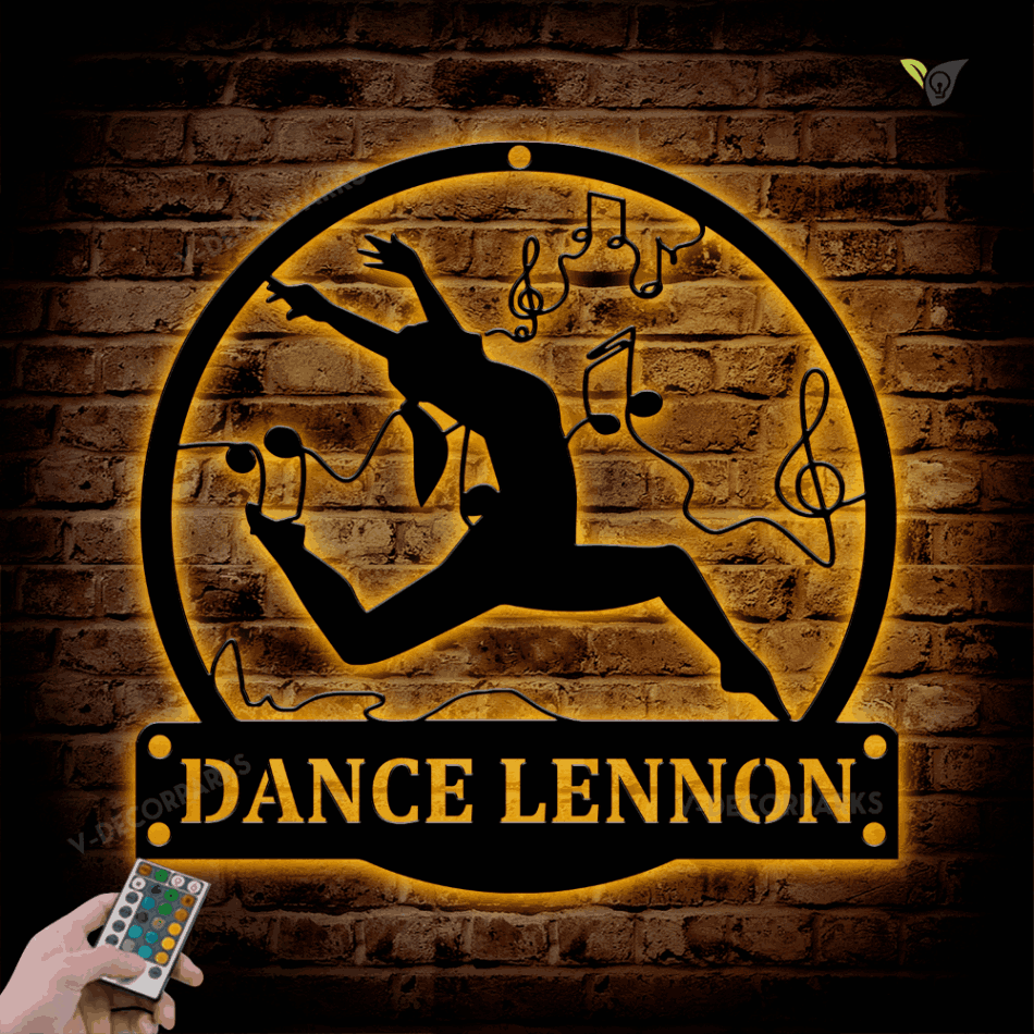 Personalized Jazz Dance Metal Wall Art With Led Lights, Jazz Dance