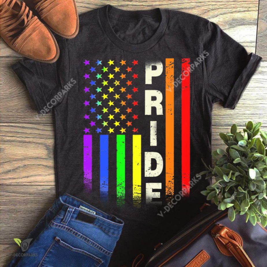 Lgbt American Gay Pride Rainbow Flag Graphic Unisex T Shirt, Sweatshirt, Hoodie Plus Size S-5xl
