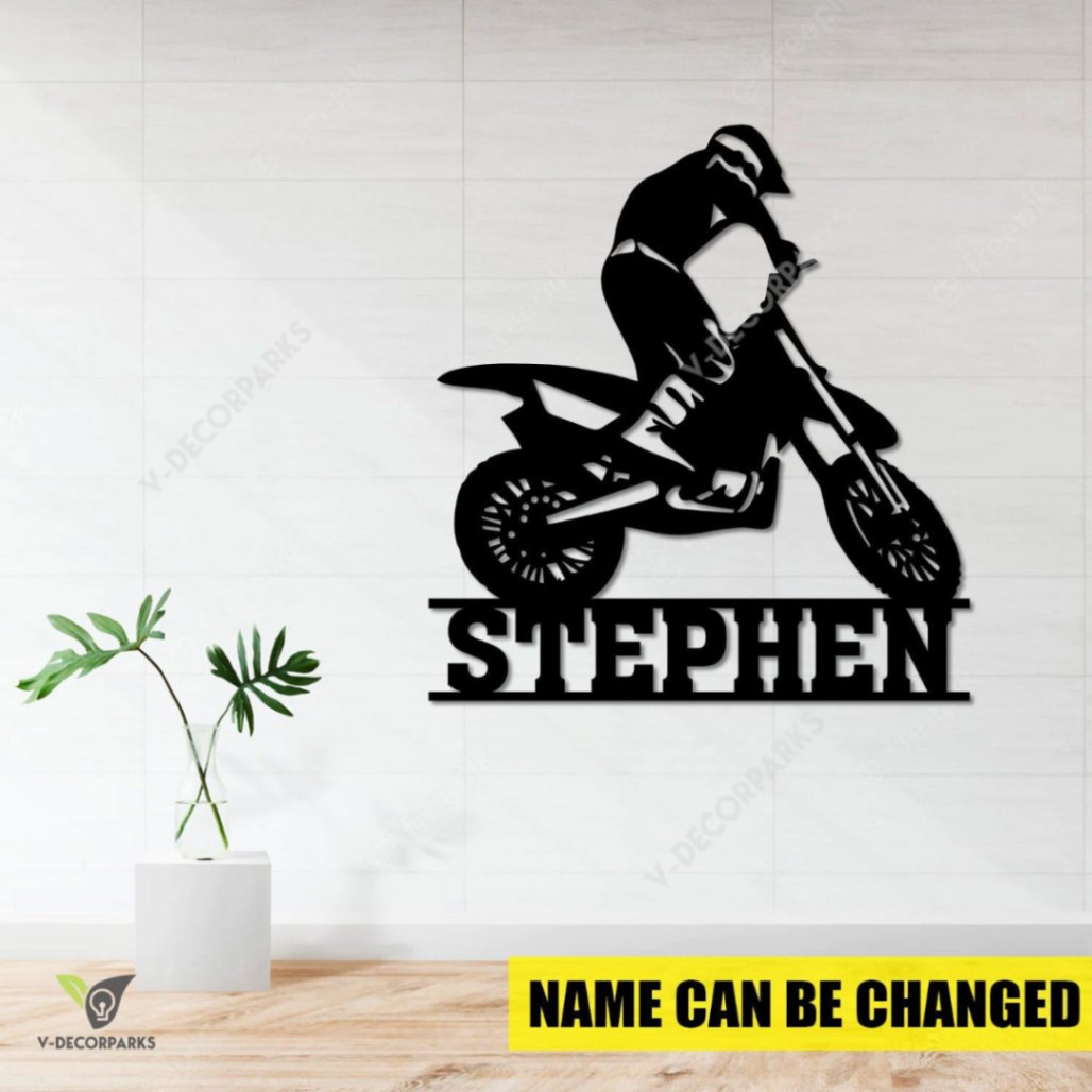 Customized Biker Metal Sign, Motorcycle Modern Plaque For Dad