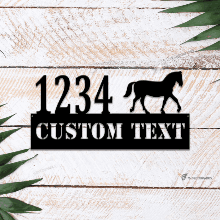 Horse Address Sign With Led Lights, Custom Horse Address Sign, Horse
