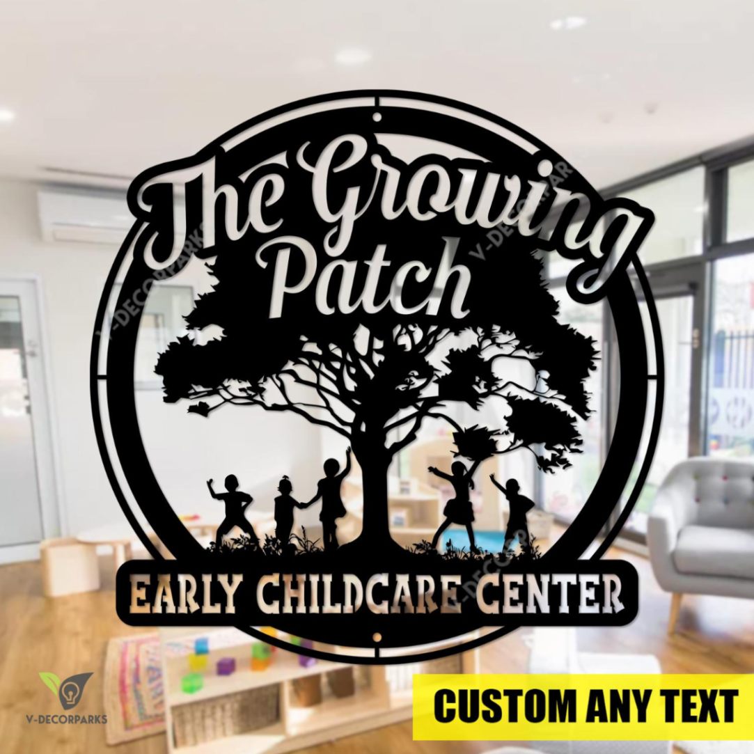 Personalized Daycare Preschool Metal Sign, Child Daycare Business Steel Art, Early Childcare Center Iron Plaque