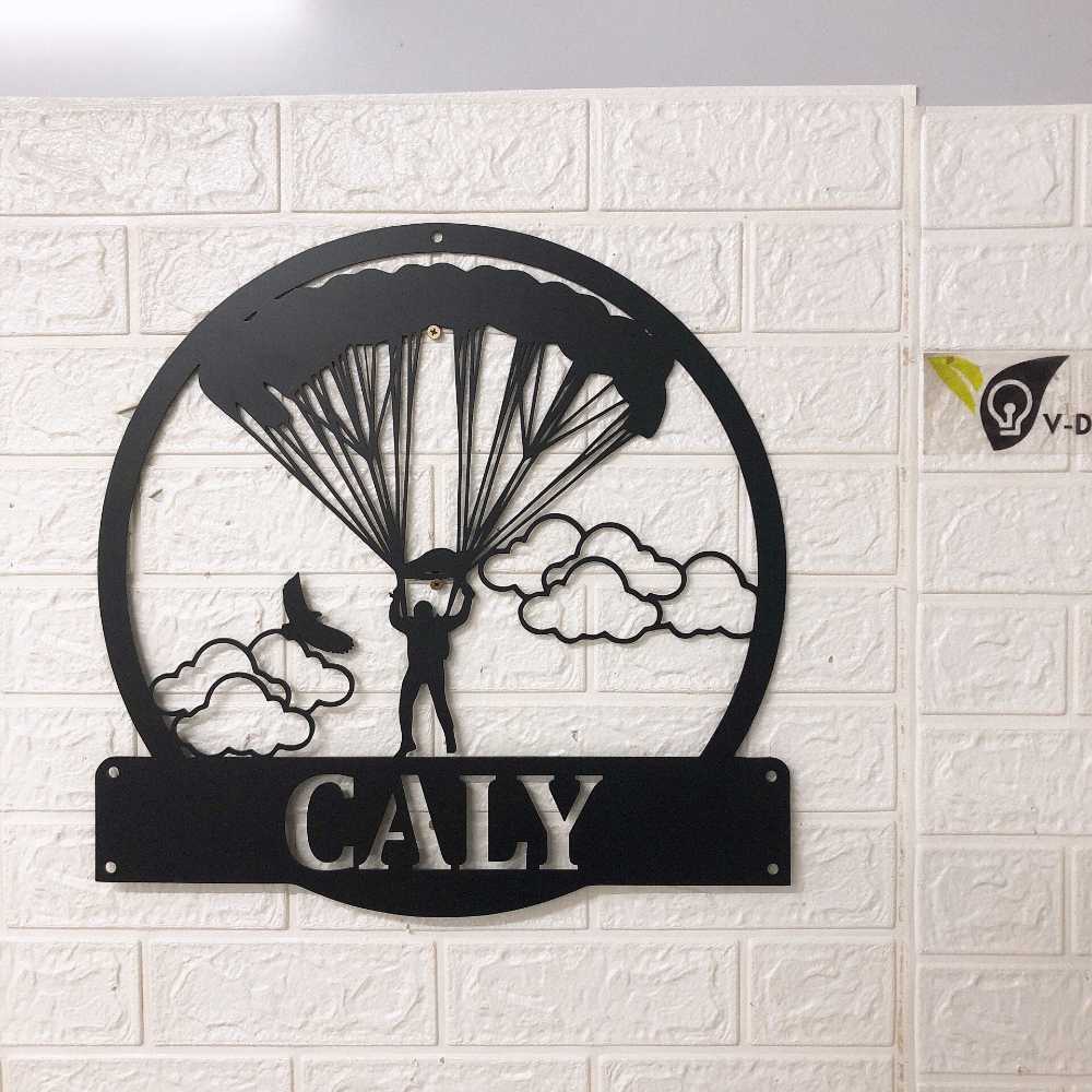 Personalized Parachute Monogram Metal Sign Art, Parachute Sign