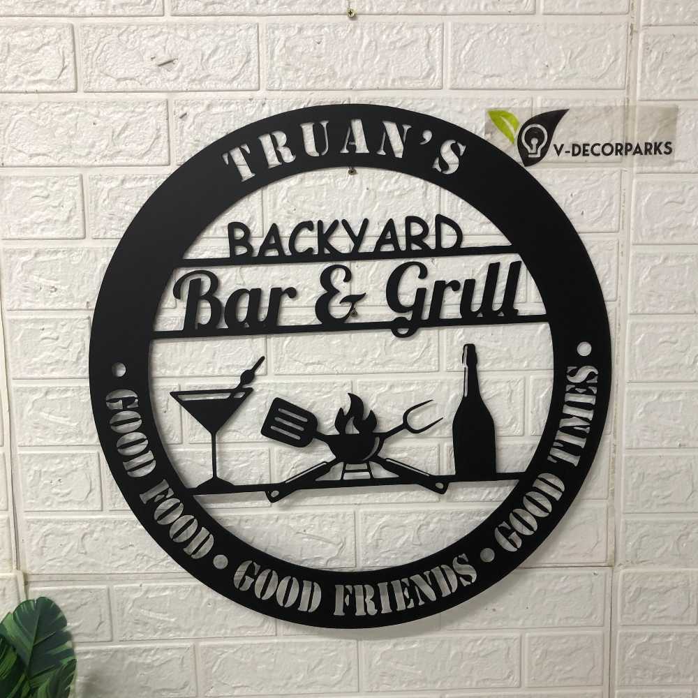 Personalized Bar And Grill Metal Sign, Bar & Grill Sign, Custom Metal