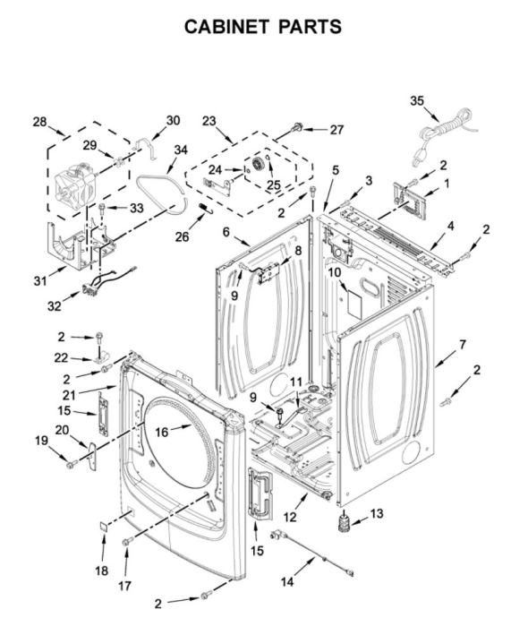 Amana NGD5800HW1 DRYER | Partswarehouse