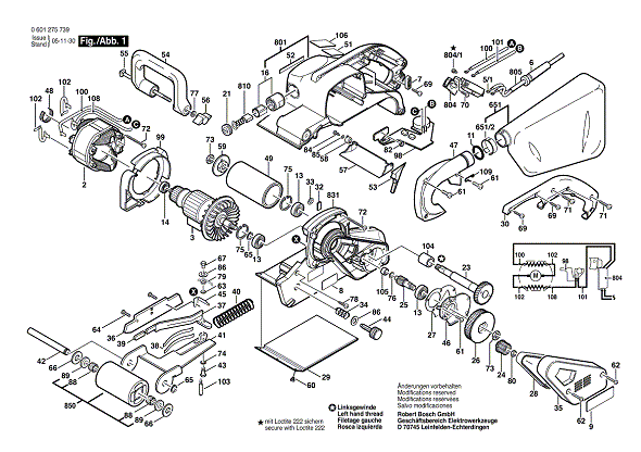 Bosch Belt Sander 1275 DVS (115V) (0601275739) | Partswarehouse