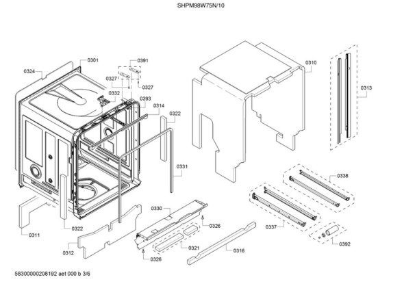 Bosch SHPM98W75N/10 Dishwasher | Partswarehouse