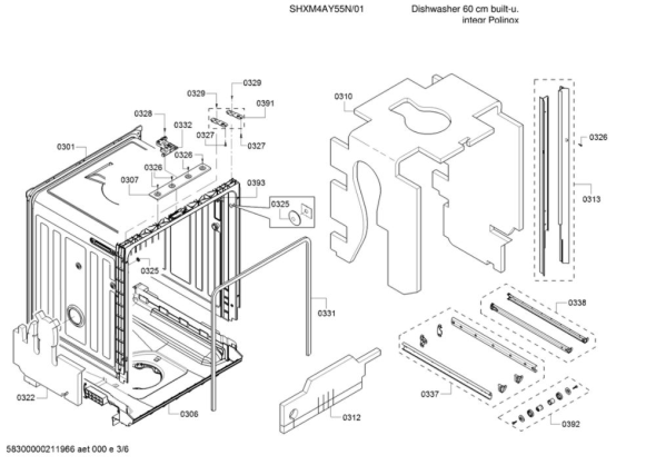 Bosch SHXM4AY55N 01 DISHWASHER PartsWarehouse