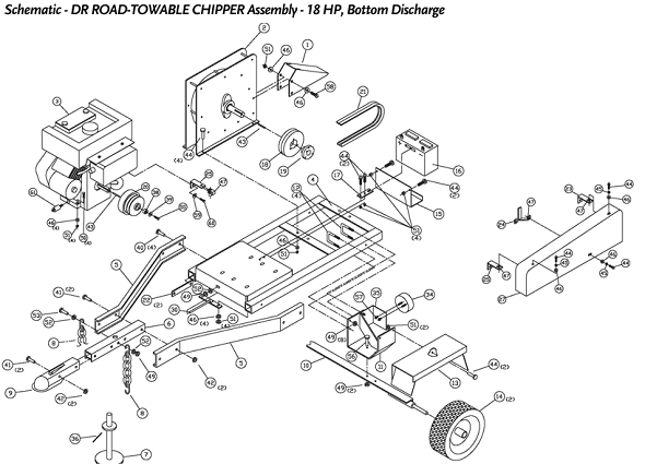 DR Power 18 Hp Road-Towable, Top-Discharge Chipper | Partswarehouse