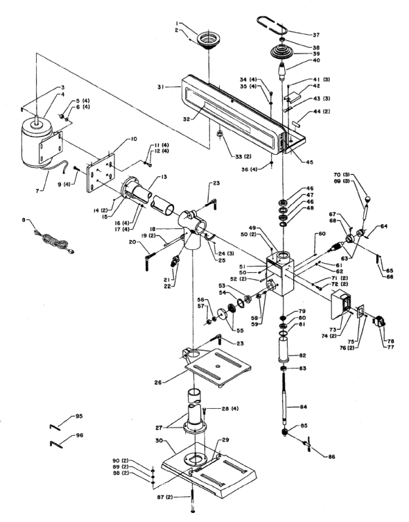 Delta 11-090 Type-1 Drill Press | Partswarehouse