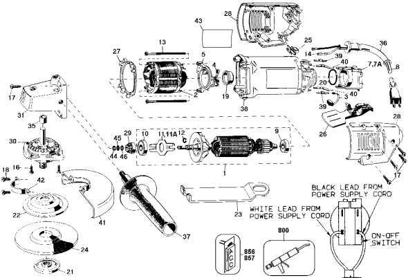 Black & Decker 4255 Parts Diagram for Grinder