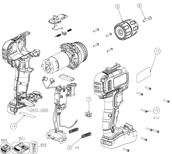 Black & Decker BCD703C1-B3 Type 1 Drill | Partswarehouse