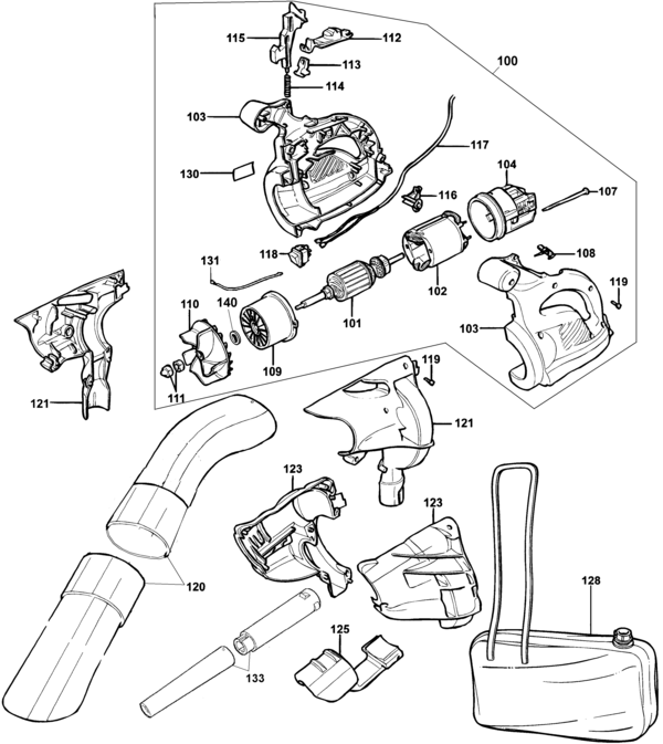 Black & Decker BV2500 Leaf Hog Blower / Vac (Type 4) Parts and