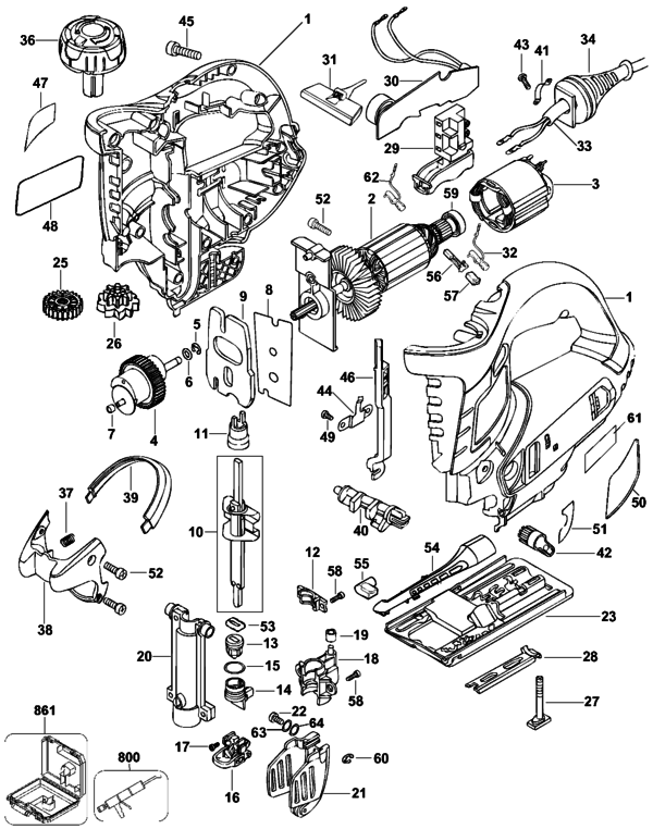 Black & Decker GE800 Type 1 Parts Diagrams
