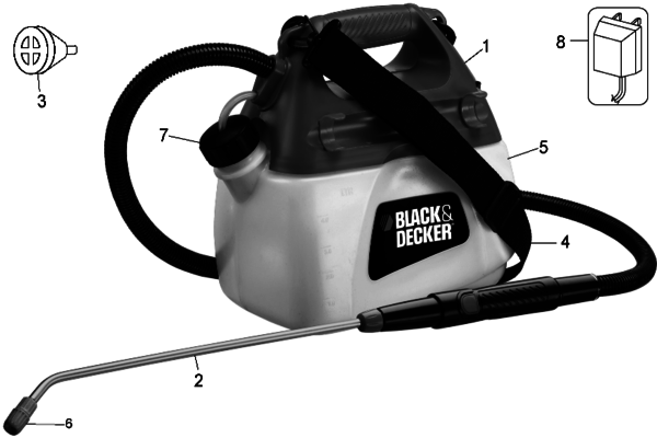 BLACK&DECKER GSP014 14.4V Rechargeable Garden Sprayer