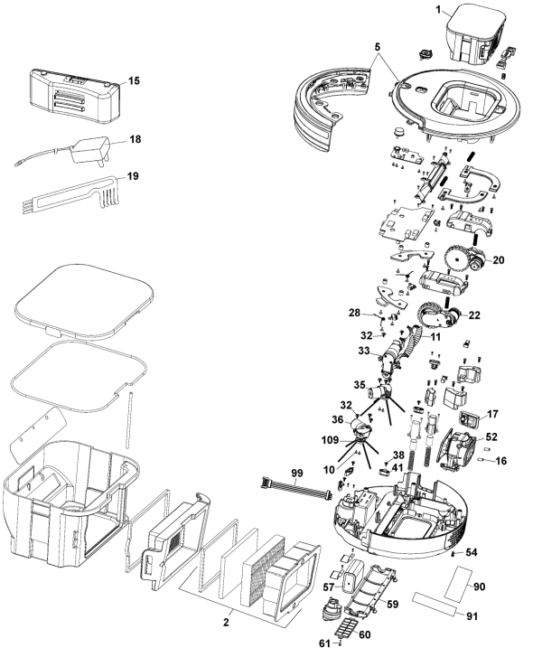 Black & Decker BDH2400FH Parts Diagram for Vacuum