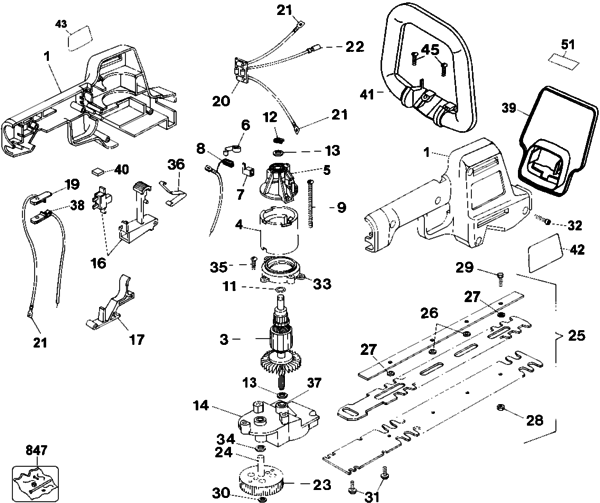 Black & Decker HT400 18 Inch Hedge Trimmer (Type 3) Parts and ...