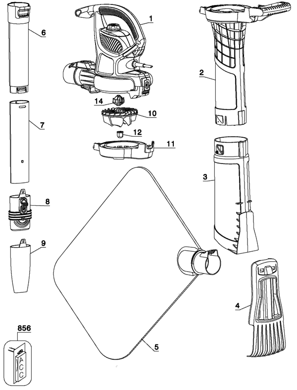 Black & Decker LH4500 121 Volt Blower Vacuum (Type 1) Parts and Accessories  at PartsWarehouse
