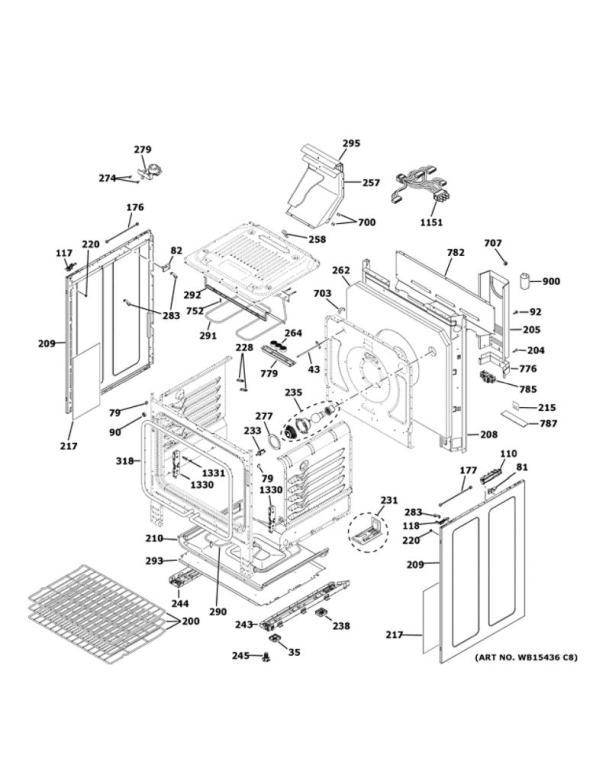 GE P2B935YP1FS Dual Fuel Range | Partswarehouse