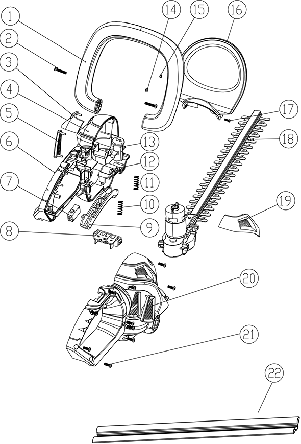 Greenworks 22282 hedge trimmer partswarehouse