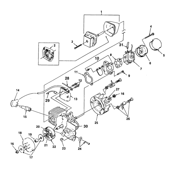 Homelite LX30 Bandit Chain Saw UT-10716-B Parts and Accessories ...