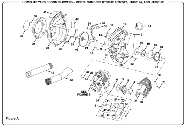 Homelite Yard Broom II Blower UT-08012 Parts and Accessories ...