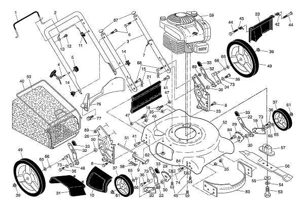 Husqvarna 5521P (96133001804) Walk Behind Mower | Partswarehouse