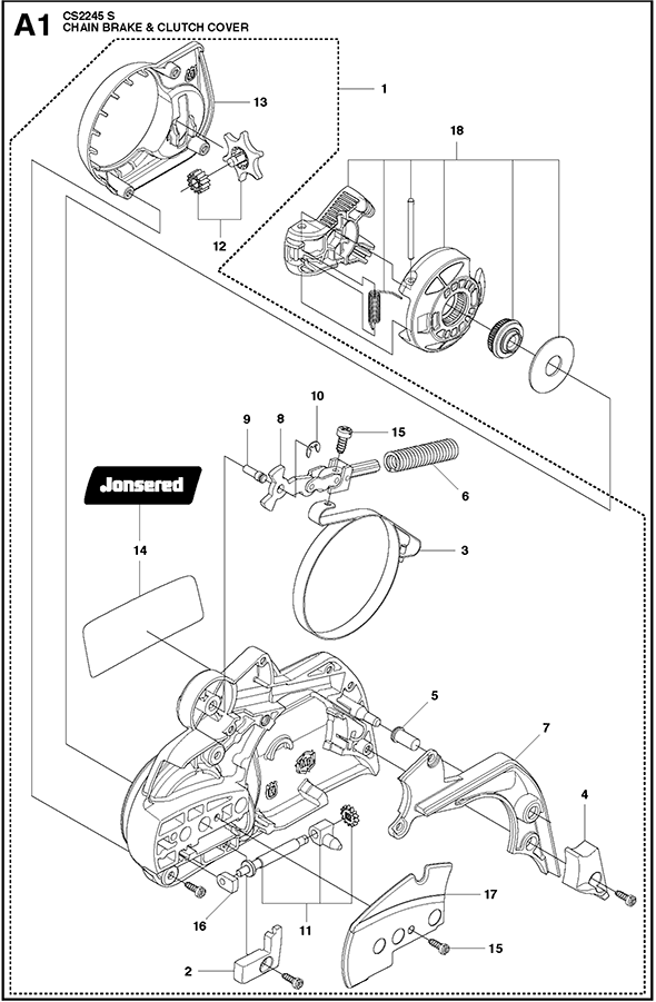 Gruppo Frizione Per Jonsered CS2245 CS2250 CS2255 - Foto 11