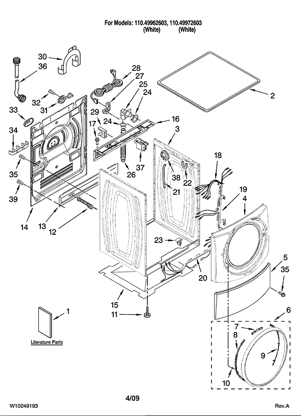 Kenmore Elite 11049962603 Washer | Partswarehouse