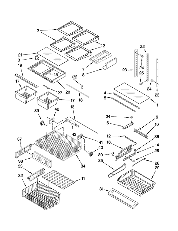 Kenmore Elite 59677606802 Bottom-Mount Refrigerator | Partswarehouse