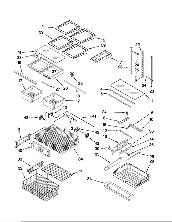 Kenmore Elite 59678574802 Bottom-Mount Refrigerator | Partswarehouse