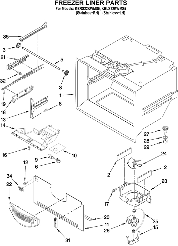 kitchenaid kbrs22kwms5