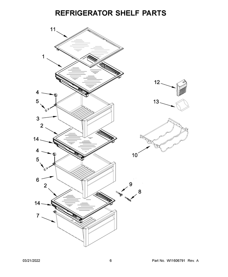 KitchenAid KRSF705HBS04 | PartsWarehouse