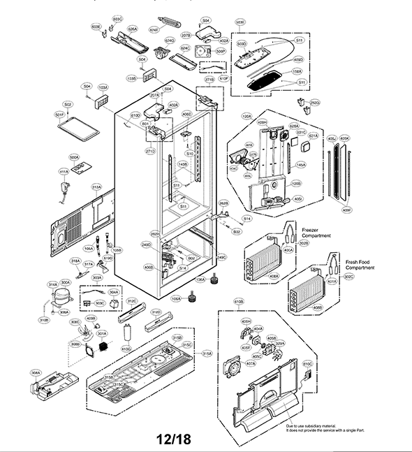LG Refrigerator LFXC24726S/03 | Partswarehouse